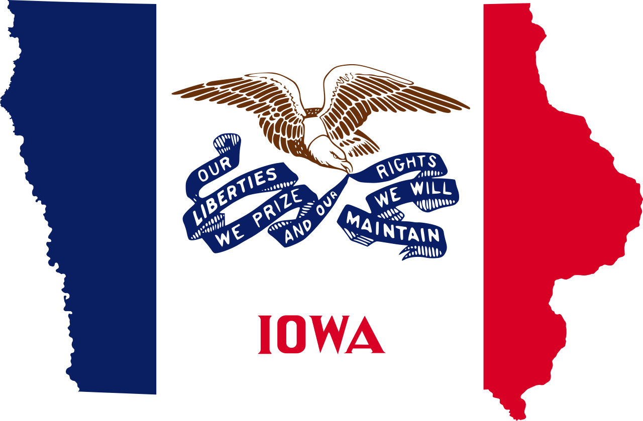 Iowa Flag Map